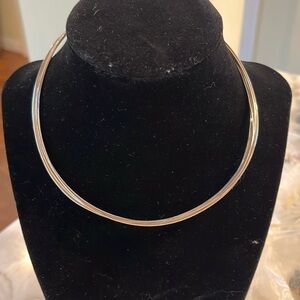 Multi wire silver choaker